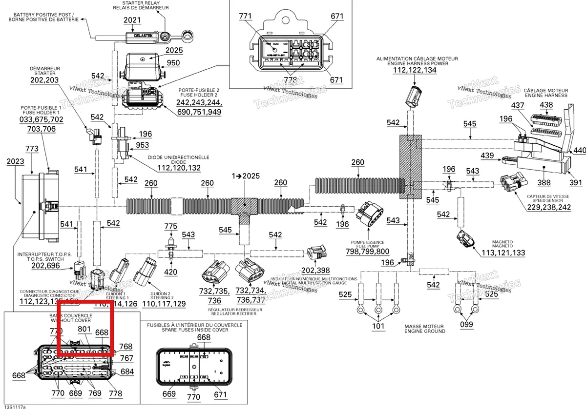 Деталь 278002188 на схеме узла 2011 Sea-Doo GTS Pro 130 Electrical Harness 1