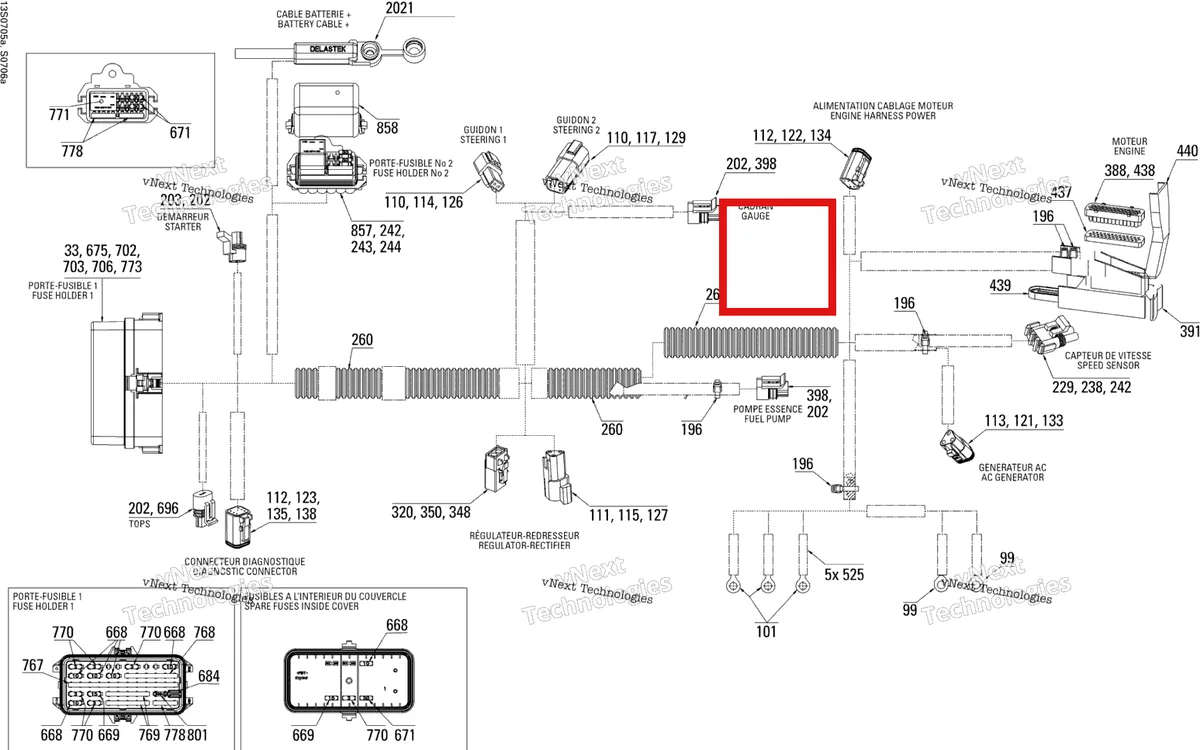 Деталь 278002191 на схеме узла 2007 Sea-Doo GTI 4-TEC RENTAL Electrical Harness 1