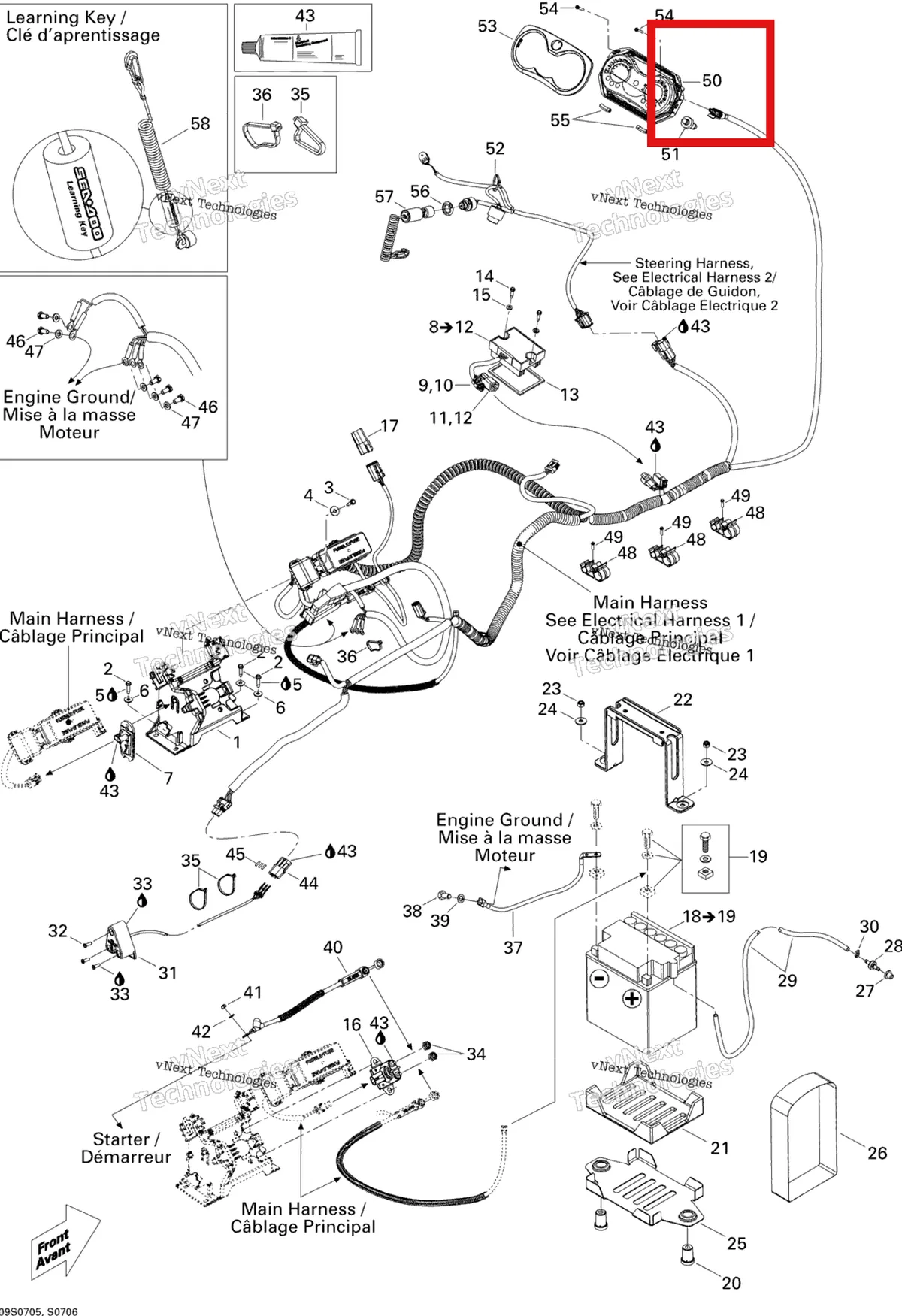 Деталь 278002217 на схеме узла 2007 Sea-Doo GTI 4-TEC SE Electrical System