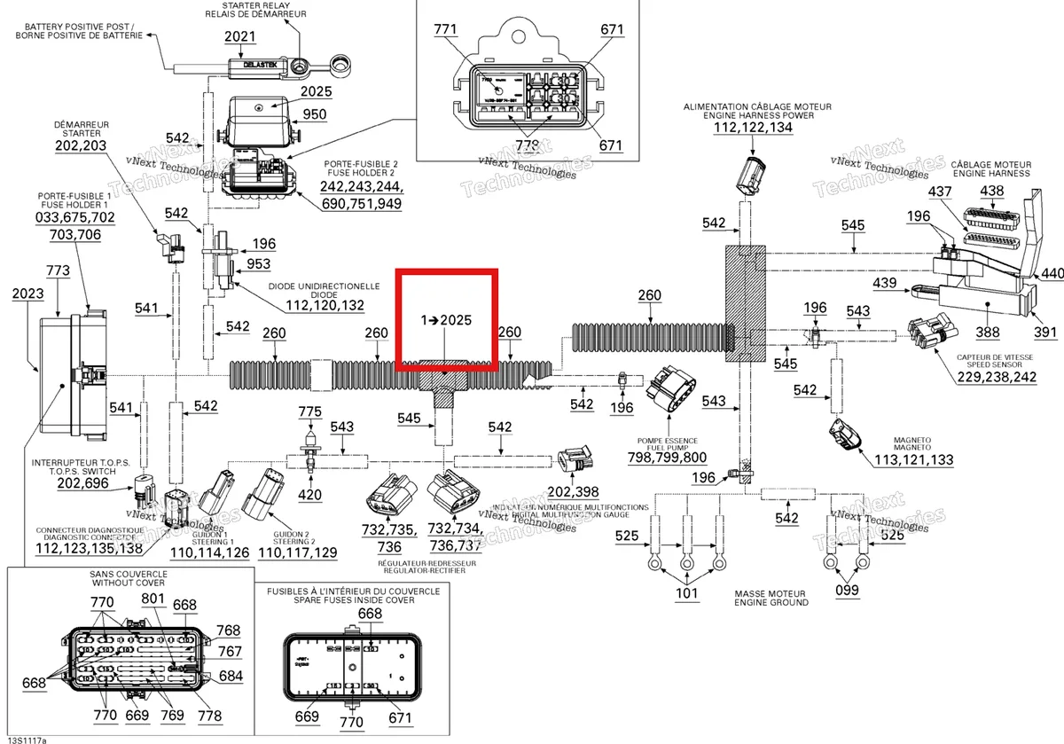 Деталь 278002272 на схеме узла 2011 Sea-Doo GTS Pro 130 Electrical Harness 1