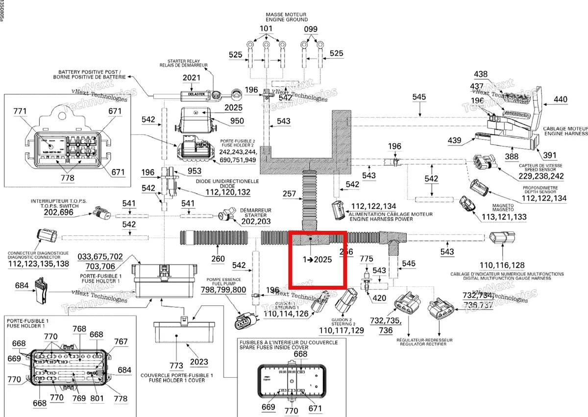 Деталь 278002275 на схеме узла 2008 Sea-Doo GTX Limited 215 Electrical Harness 1