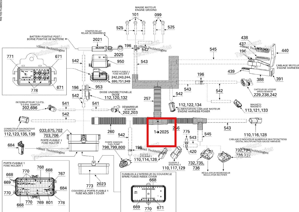 Деталь 278002276 на схеме узла 2009 Sea-Doo RXT 215 Electrical Harness 1