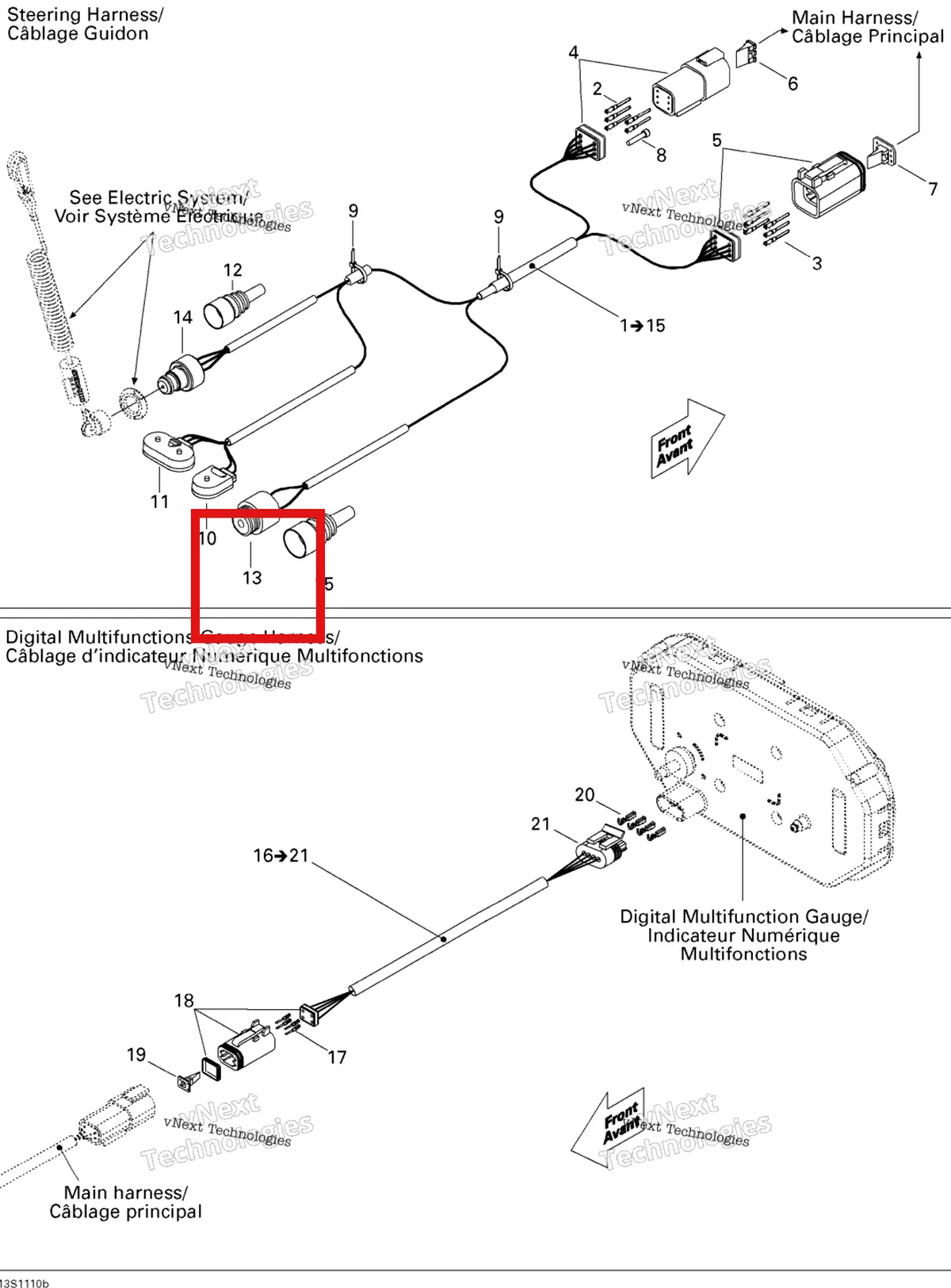Деталь 278002294 на схеме узла 2011 Sea-Doo RXP-X 255 & RS Electrical Harness 2