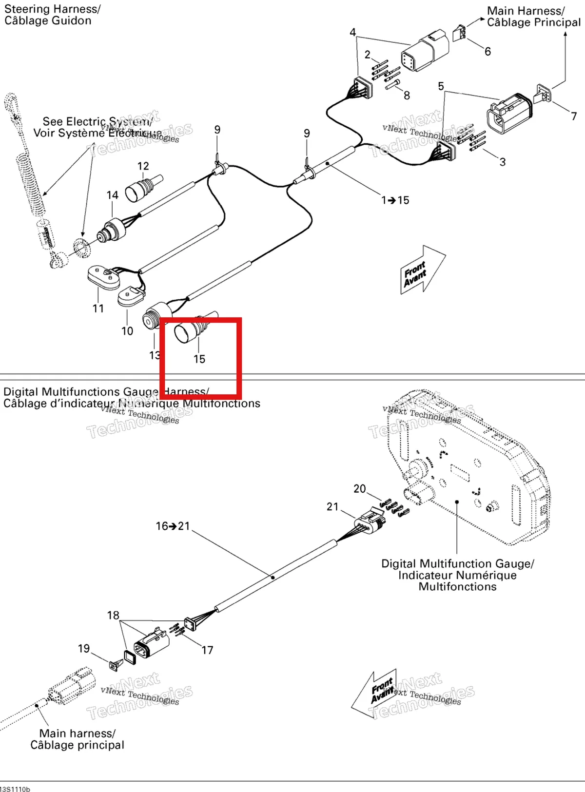 Деталь 278002296 на схеме узла 2011 Sea-Doo RXP-X 255 & RS Electrical Harness 2
