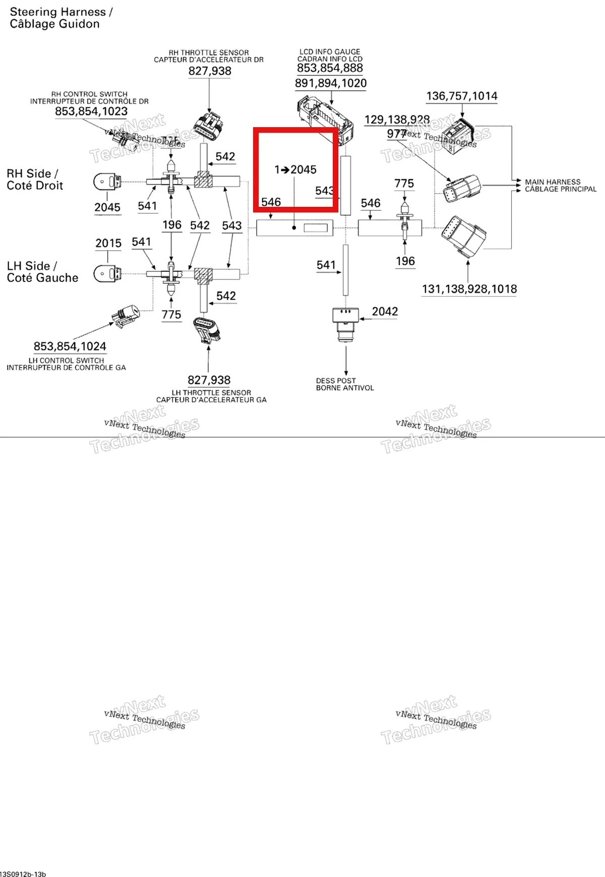 Деталь 278002298 на схеме узла 2009 Sea-Doo GTX LIMITED iS 255 Electrical Harness 2