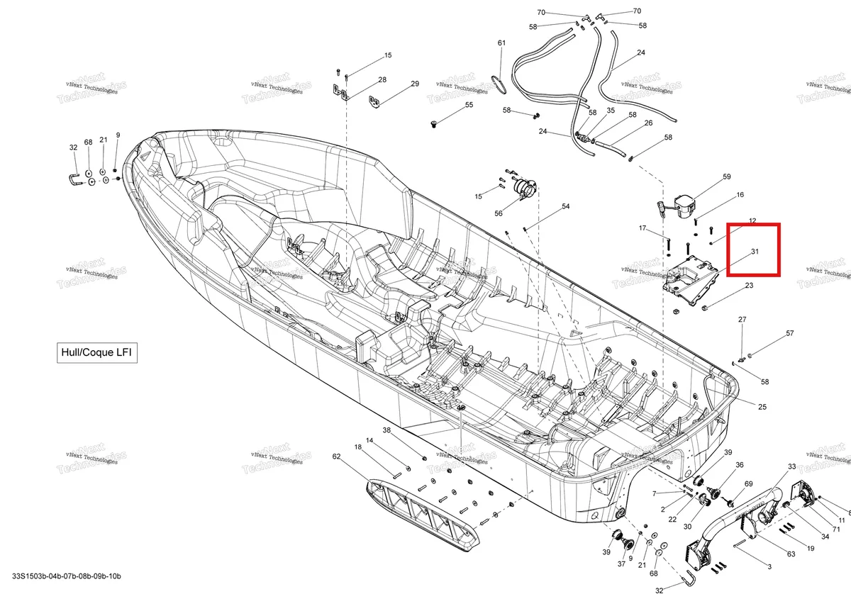 Схема применяемости: Аккумулятор основание в сборе Sea-Doo RXT-X 260 RS (2012) (278002343)