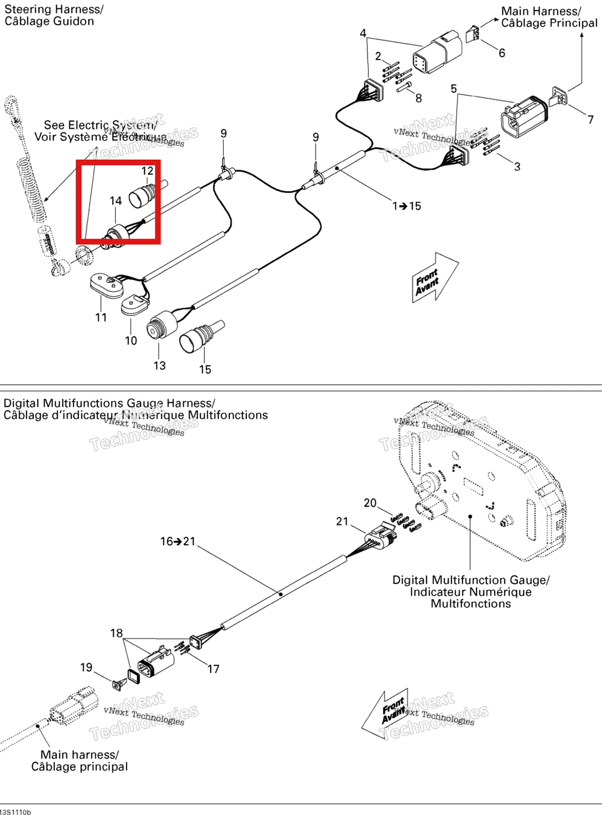Деталь 278002351 на схеме узла 2011 Sea-Doo RXP-X 255 & RS Electrical Harness 2