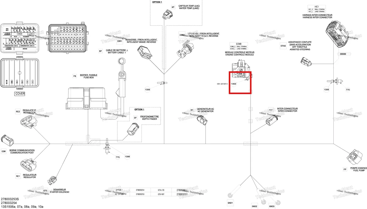 Деталь 278002377 на схеме узла 2015 Sea-Doo GTX 155 Electrical Harness