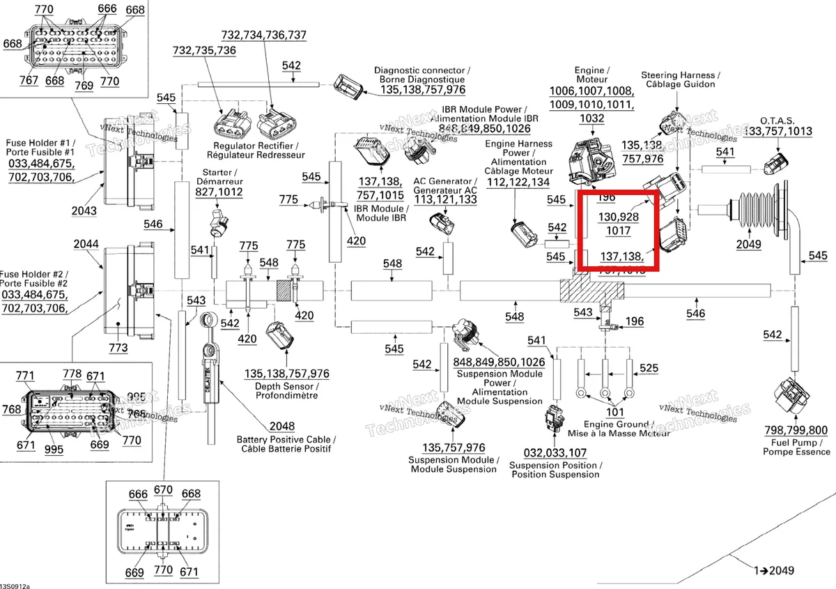 Деталь 278002379 на схеме узла 2009 Sea-Doo GTX LIMITED iS 255 Electrical Harness 1