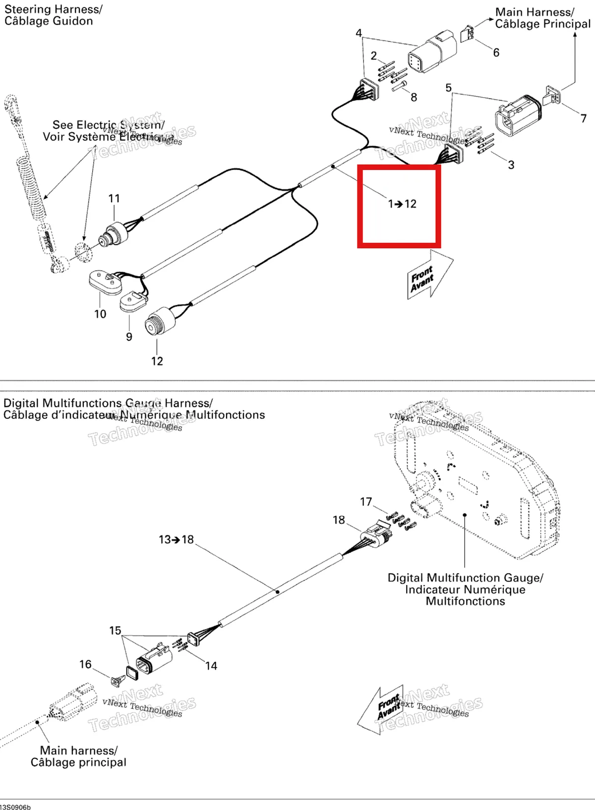 Деталь 278002382 на схеме узла 2009 Sea-Doo RXP 215 Electrical Harness 2