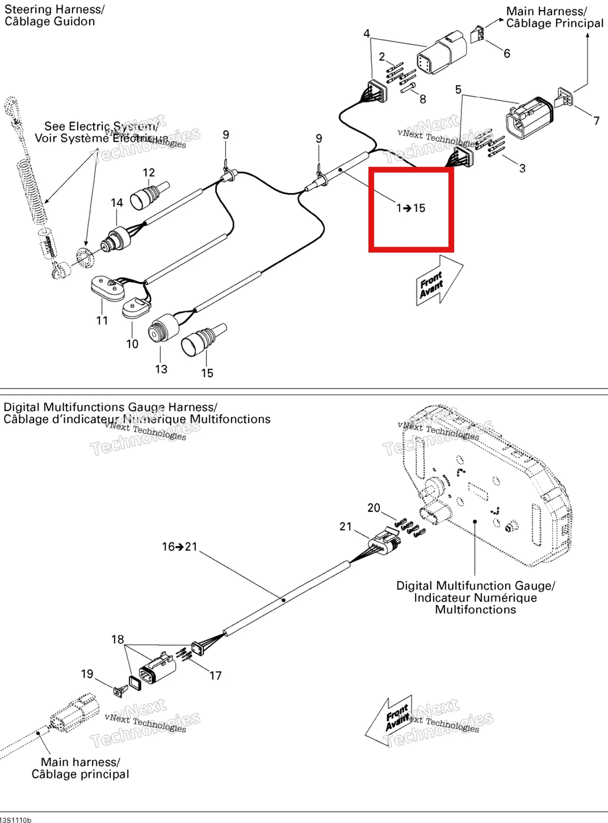 Деталь 278002384 на схеме узла 2011 Sea-Doo RXP-X 255 & RS Electrical Harness 2