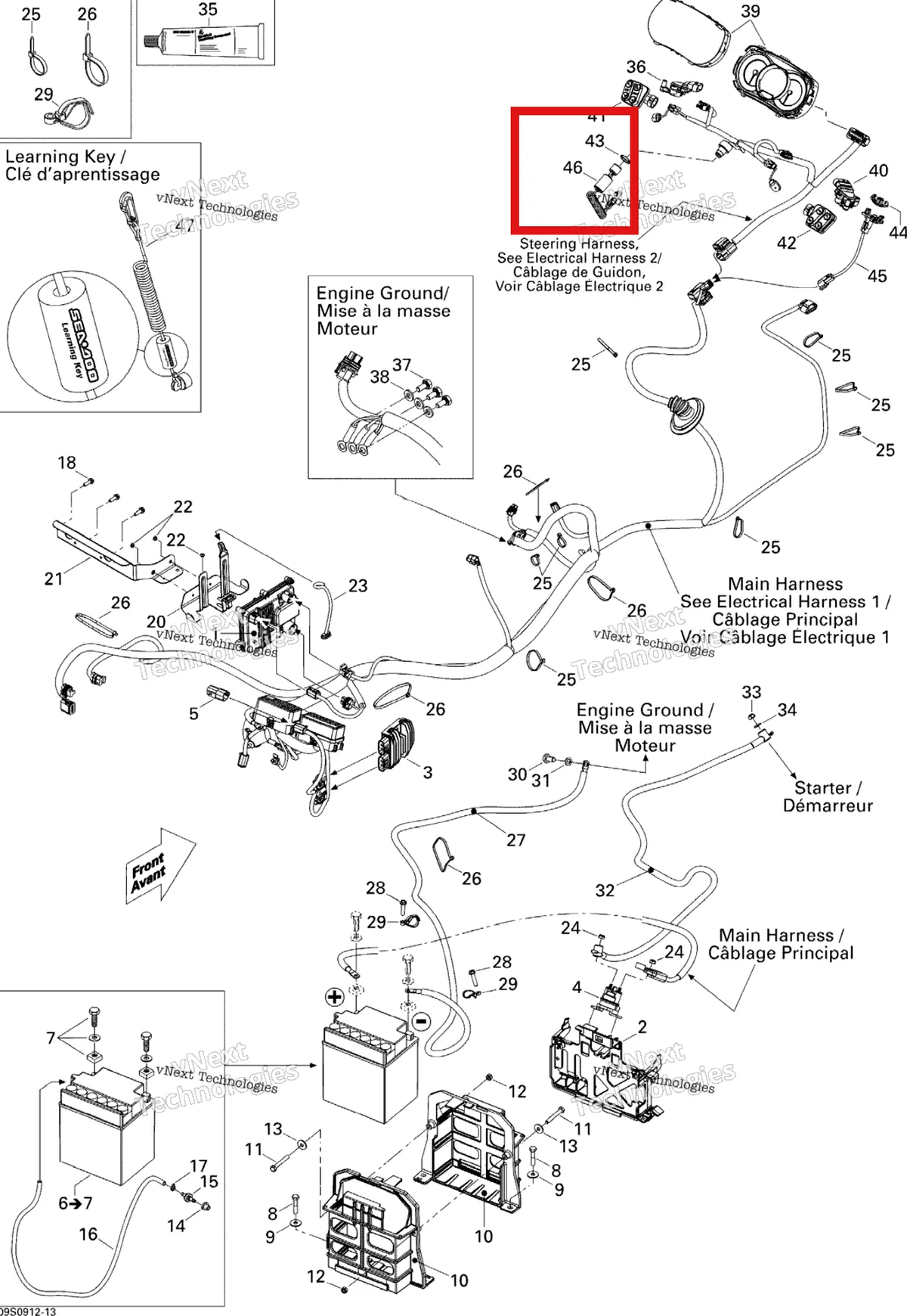 Деталь 278002390 на схеме узла 2009 Sea-Doo RXT iS 255 Electrical System