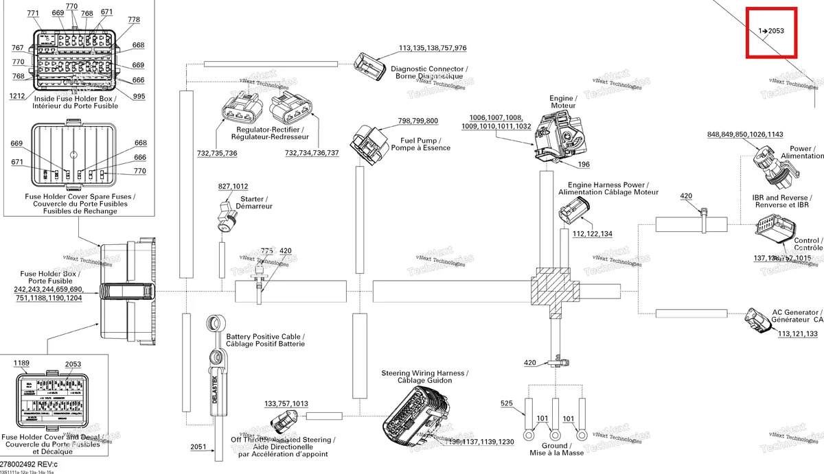 Деталь 278002492 на схеме узла Electrical Harness , Main