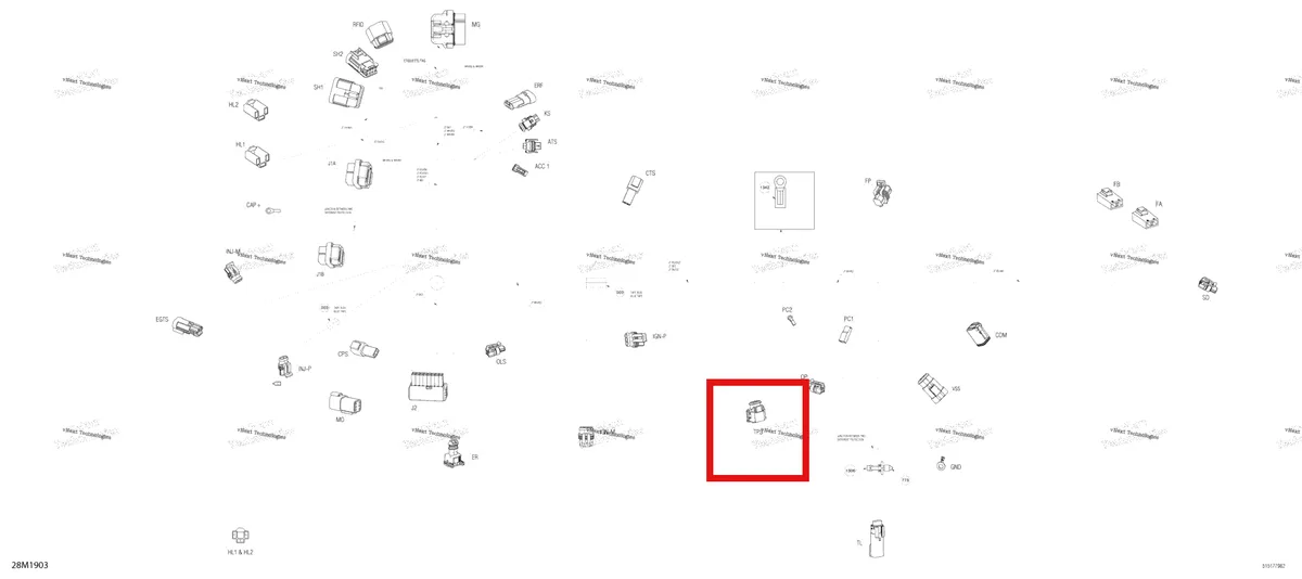 Деталь 278002521 (Деталь Female Housing, 3 Circuits) на схеме узла 2020 Ski-Doo TUNDRA 600HO E-TEC Main Harness - 515177982