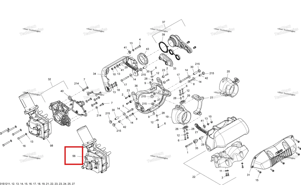 Деталь 278002782 на схеме узла 2012 Sea-Doo WAKE PRO 215 Reverse