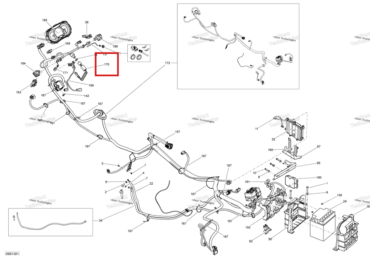 Деталь 278002835 на схеме узла 2013 Sea-Doo GTX LTD IS 260 Electrical System