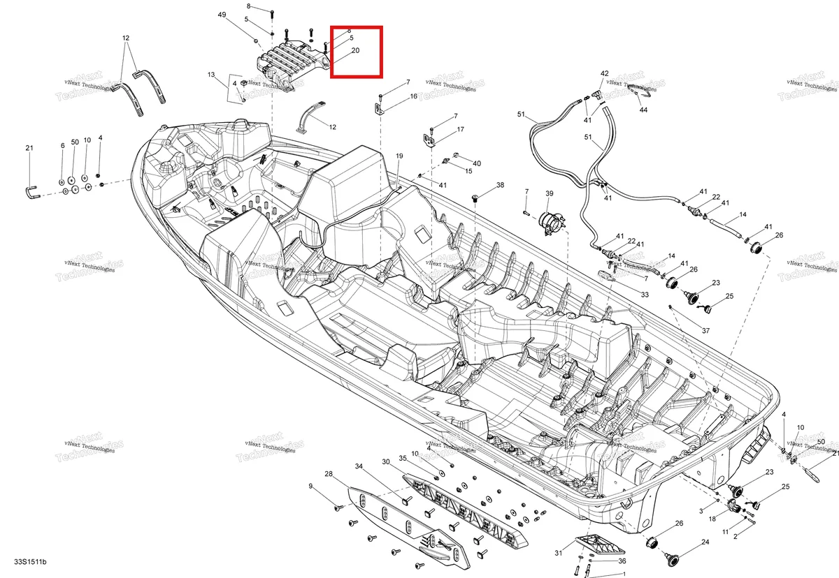Деталь 278002866 на схеме узла 2015 Sea-Doo RXP-X 260 & RS Hull Lfi