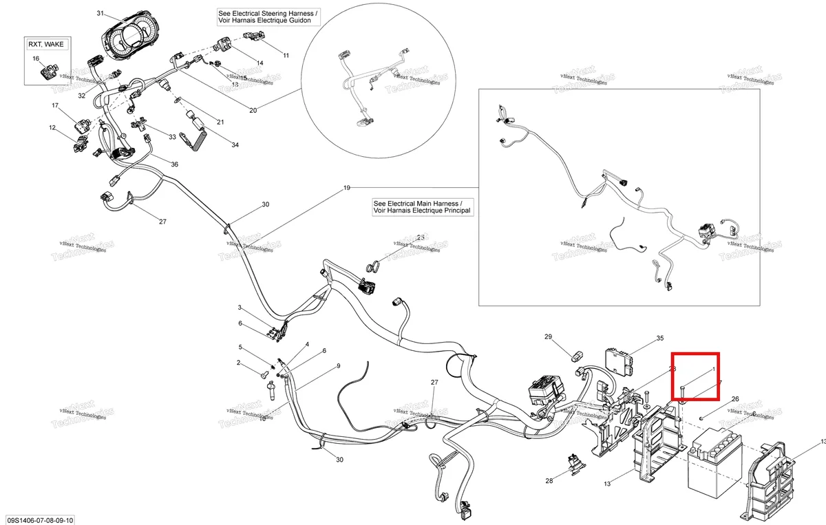 Деталь 278002941 на схеме узла 2014 Sea-Doo GTX 155 Electrical System