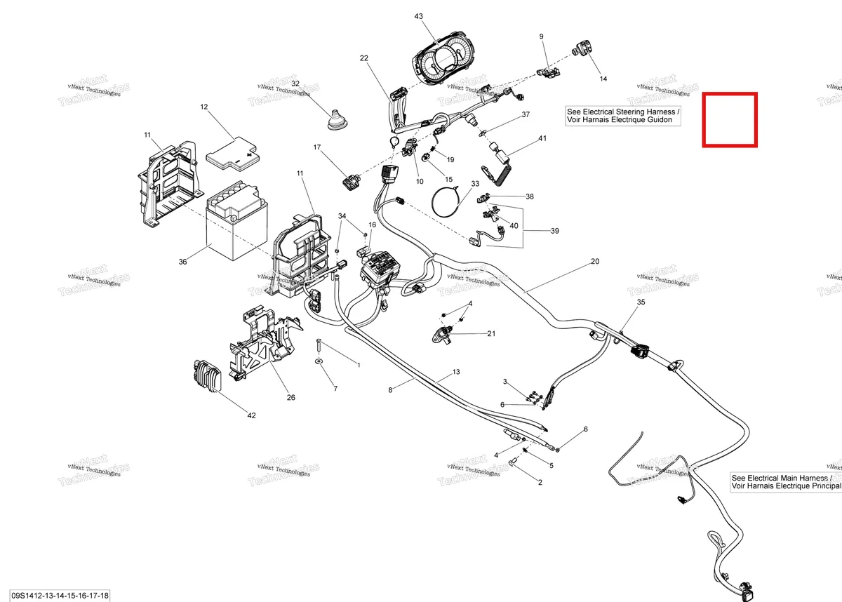 Деталь 278003083 на схеме узла 2014 Sea-Doo GTS 130 & RENTAL Electrical System