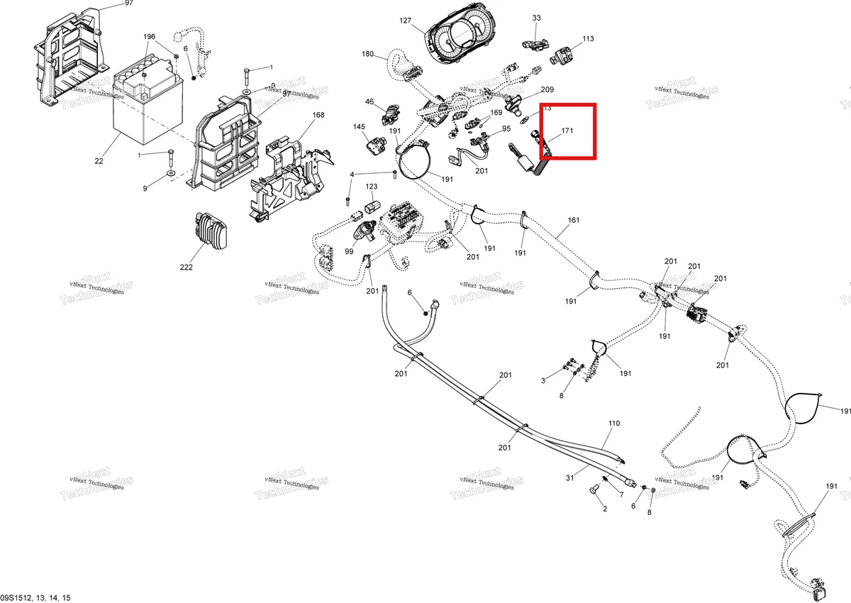 Деталь 278003092 на схеме узла 2015 Sea-Doo GTI SE 155 Electrical System