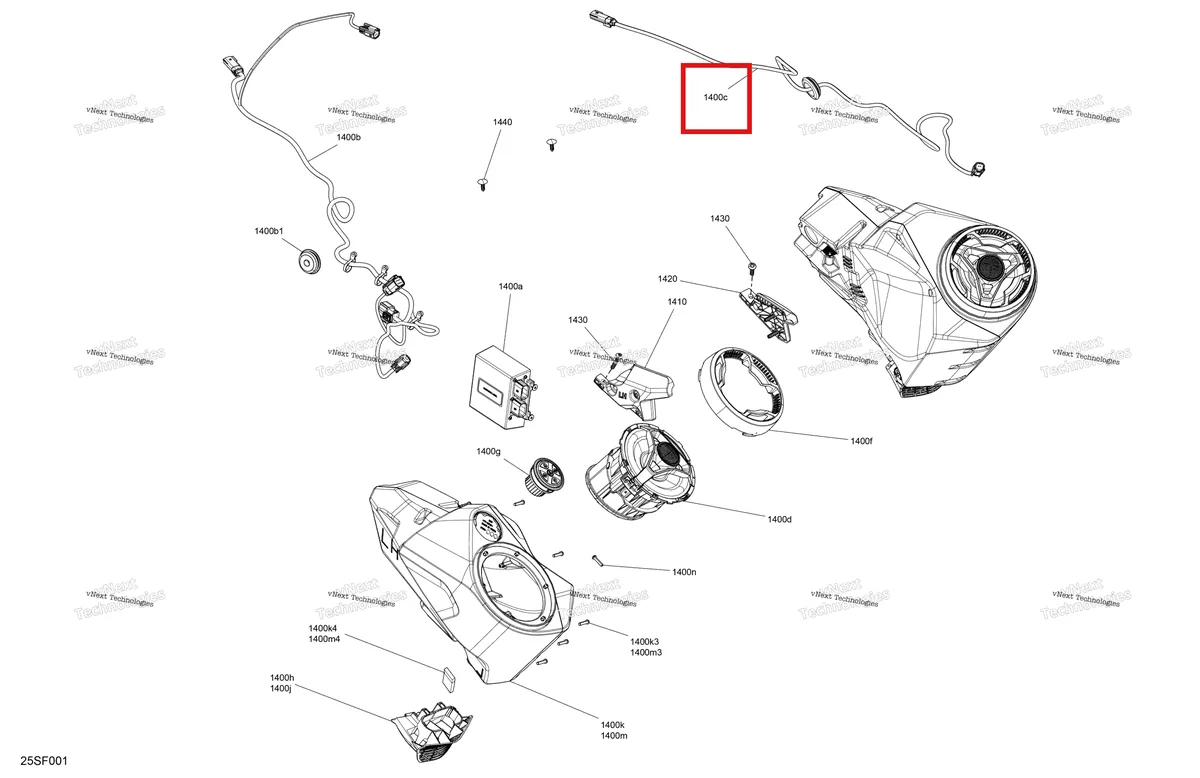 Схема применяемости: Speaker жгут Sea-Doo RXT 300 (2018) (278003462)
