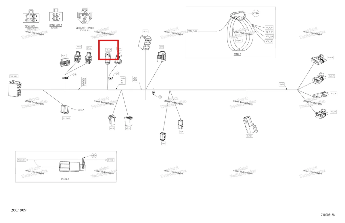 Деталь 278003488 на схеме узла 2019 Can-Am TRAXTER HD5 - T1B SERIES Electrical - Harness - 710006158