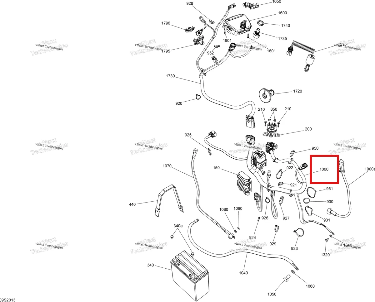 Деталь 278003702 на схеме узла 2020 Sea-Doo SPARK 900 ACE Electrical System