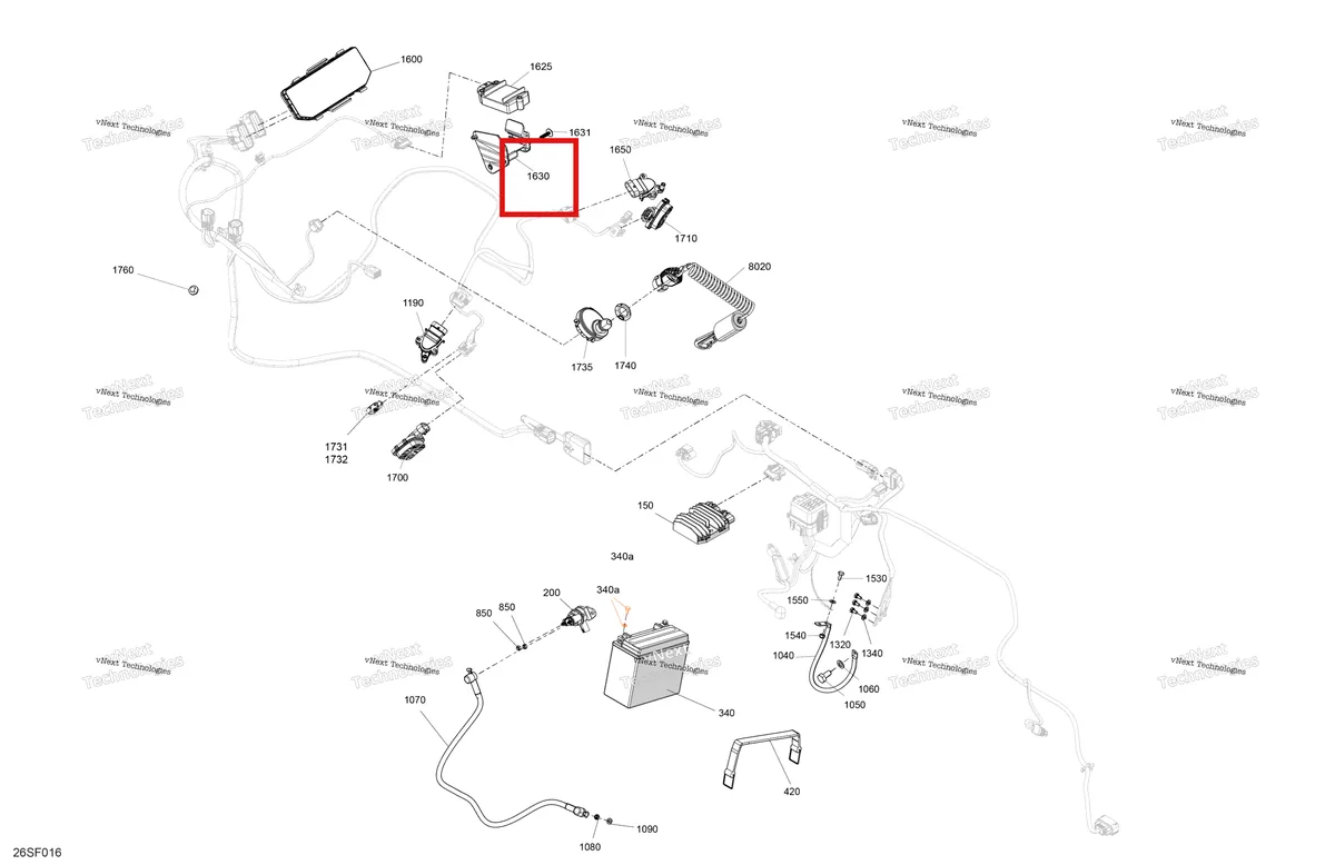 Деталь 278003957 (GPS опора Sea-Doo GTR 300 X (2026) (278003957)) на схеме узла 2026 Sea-Doo GTR - 300 - X - 24TB - Eclipse Black - Audio Electric - System
