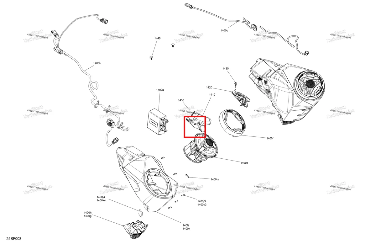 Деталь 278004491 (Жгут проводов Sea-Doo GTX 325 Limited (2026) (278004491)) на схеме узла 2026 Sea-Doo GTX - 325 - LIMITED - 26TC - Hybrid White Peal - Audio Electric - Audio System