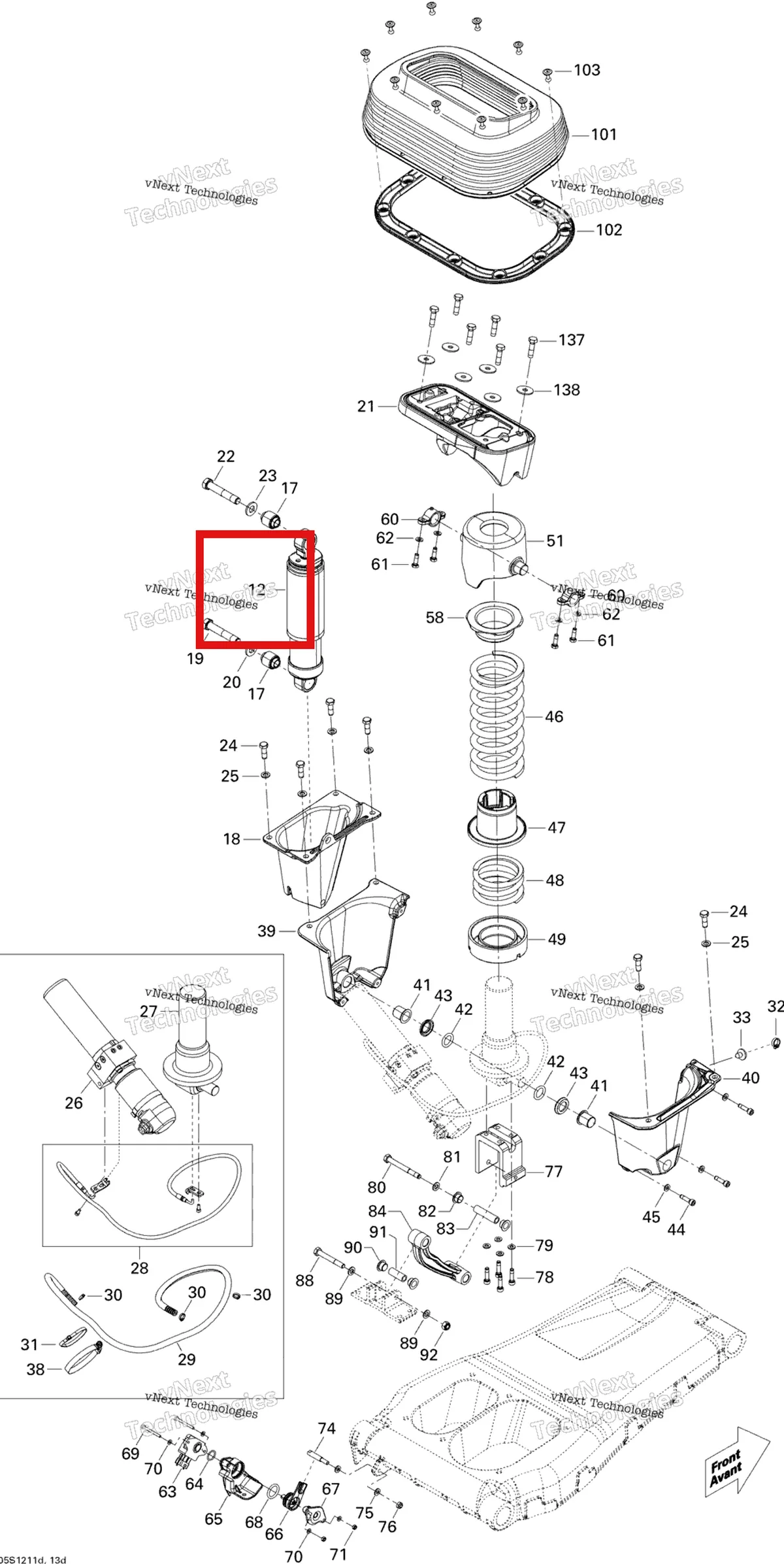 Деталь 279000004 на схеме узла Seat Suspension 4