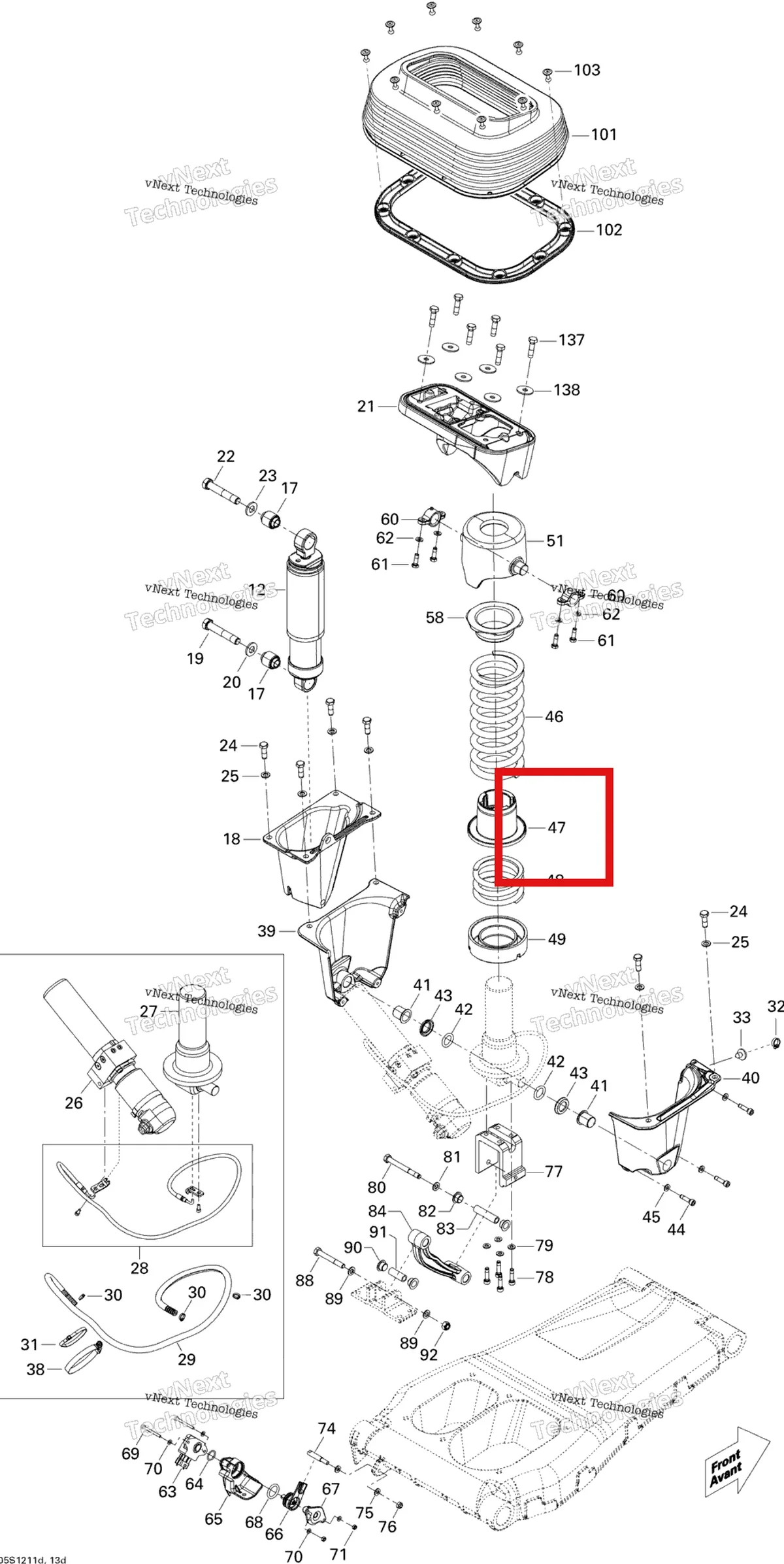Деталь 279000118 на схеме узла Seat Suspension 4