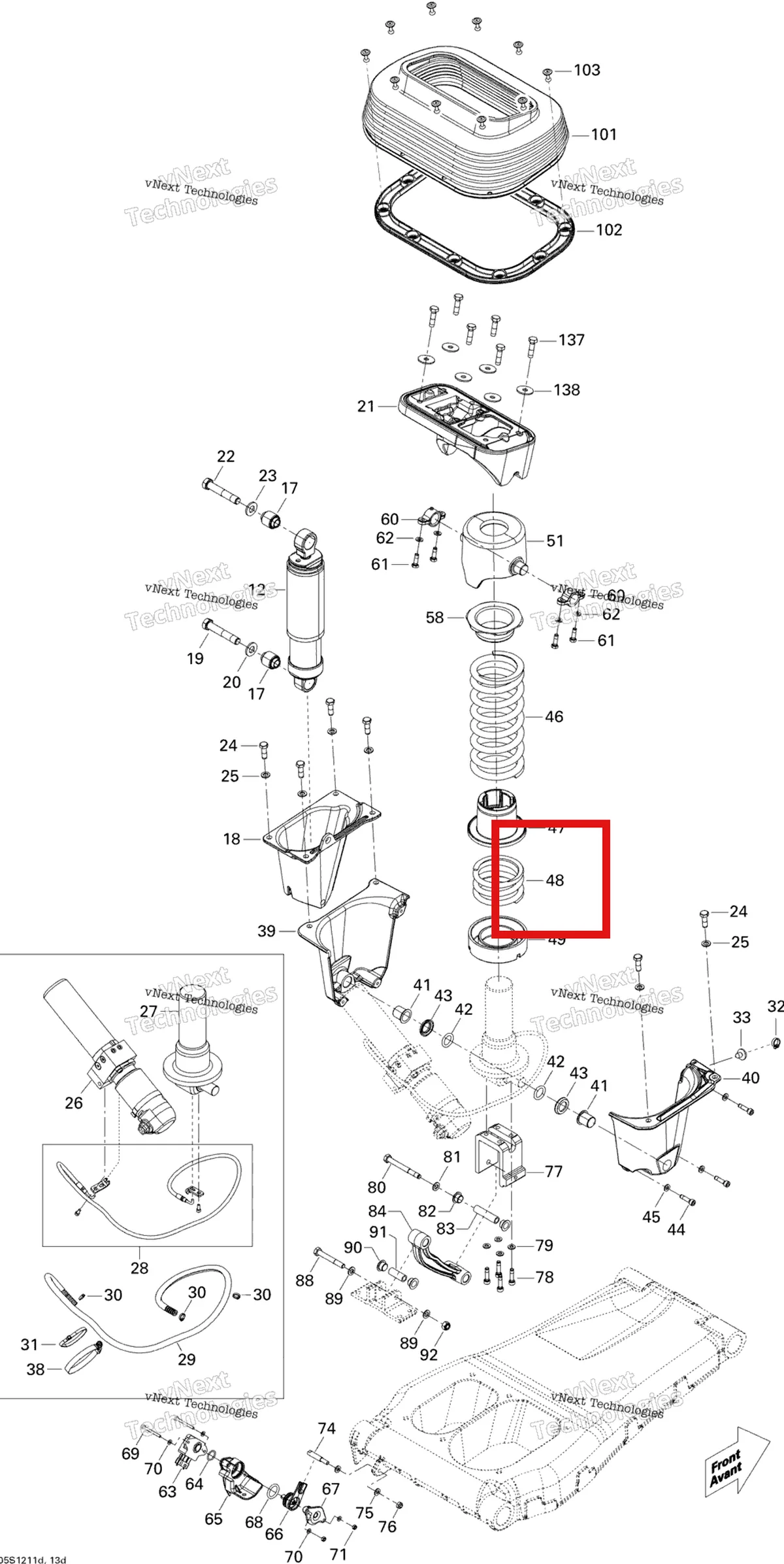 Деталь 279000119 на схеме узла Seat Suspension 4