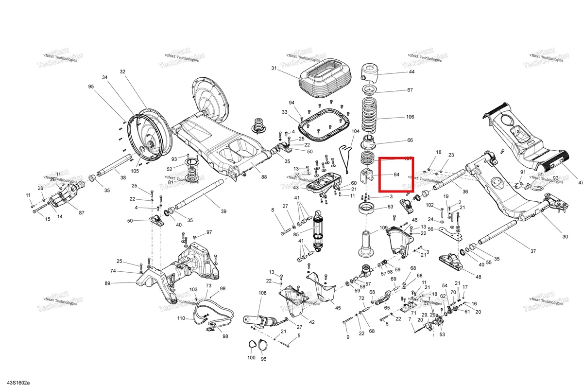 Деталь 279000154 (Пружина ALIGNMENT ADAPTOR Sea-Doo GTX (2016) (279000154)) на схеме узла 2016 Sea-Doo GTX Suspension - Gtx Ltd