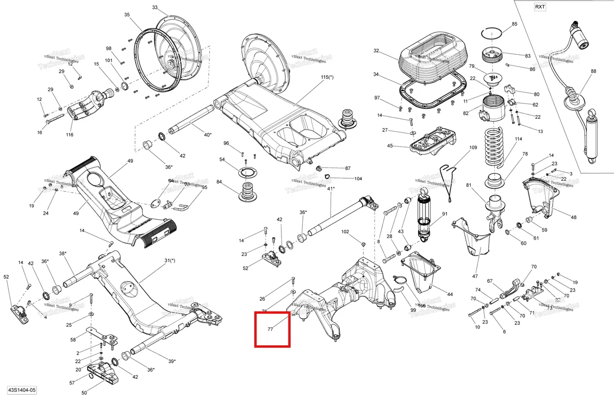Деталь 279000167 на схеме узла 2014 Sea-Doo GTX S 155 Suspension