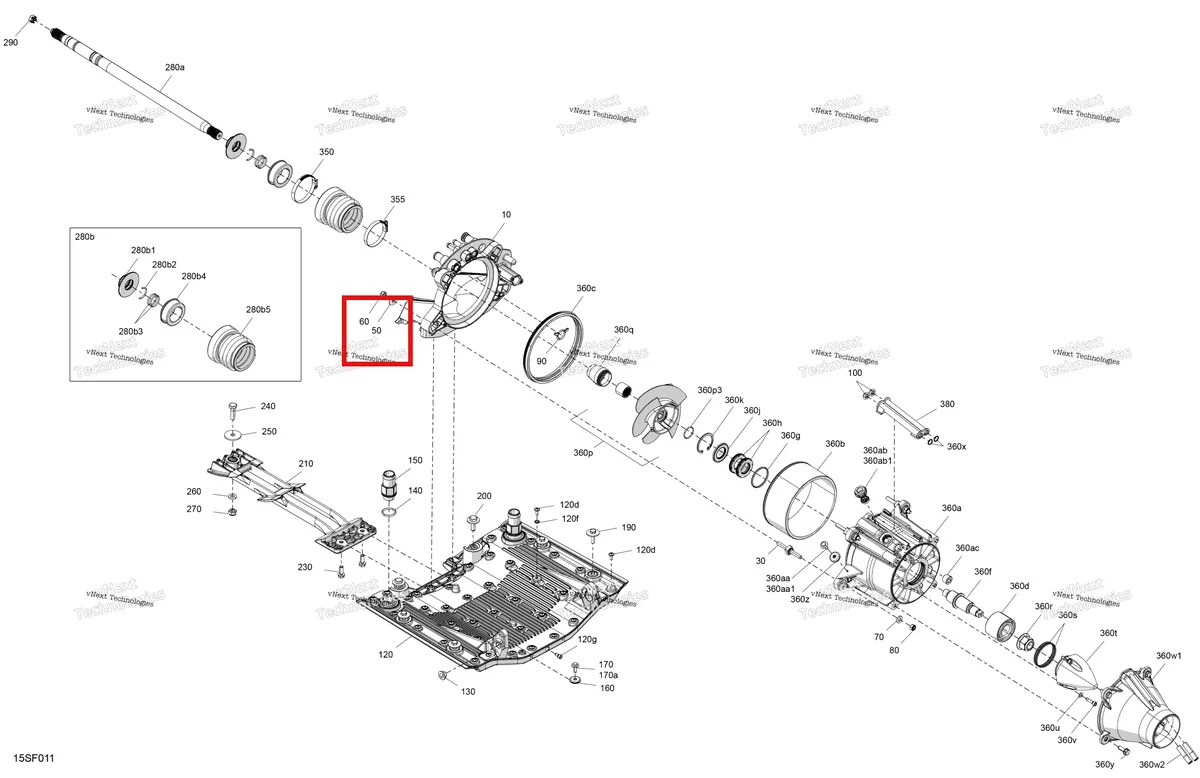 Деталь 279000336 (Шайба плоская Sea-Doo RXP 300 (2018) (279000336)) на схеме узла 2026 Sea-Doo GTI - 130 - STD - 38TB - Bright White Drive - Propulsion