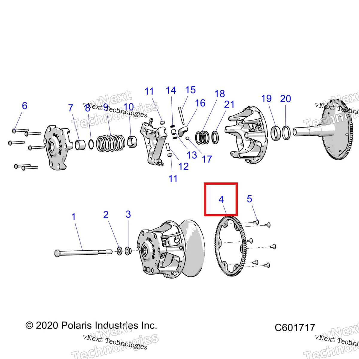 Деталь 2870002 на схеме узла Drive Train, Clutch, Primary