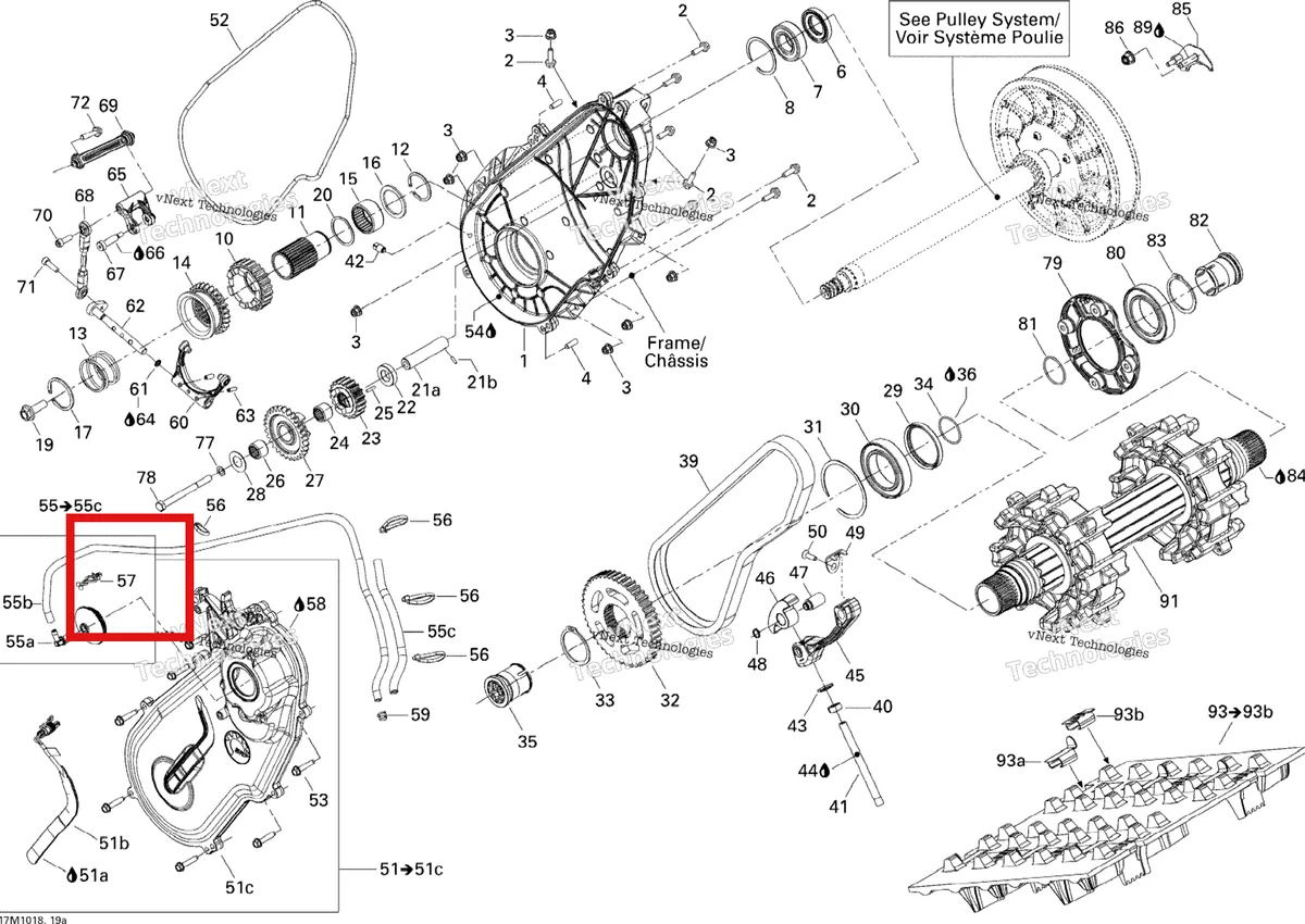 Деталь 291000714 на схеме узла 2010 Ski-Doo GSX LE 1200 Drive System Le