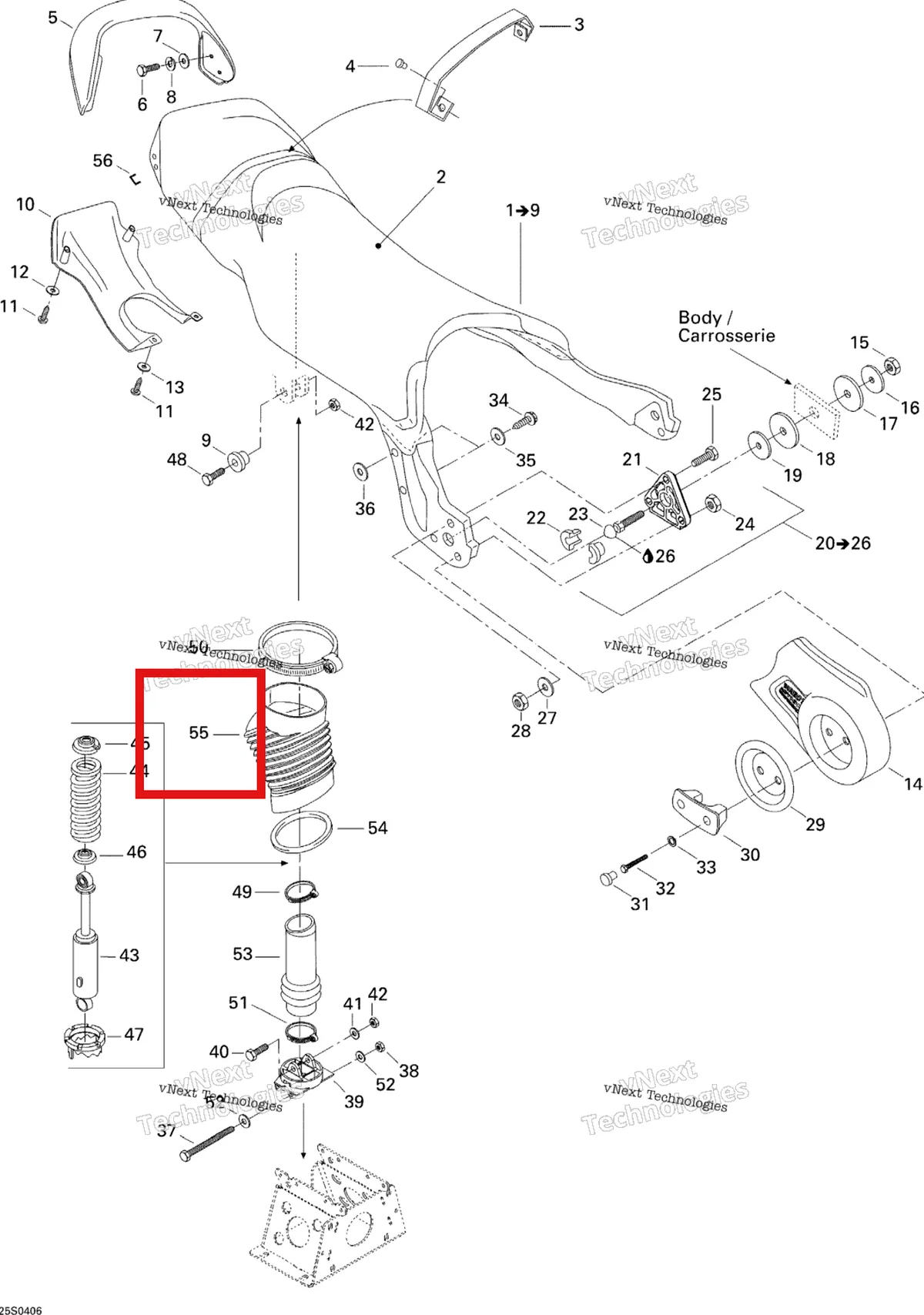 Деталь 291001016 на схеме узла 2004 Sea-Doo XP DI Seat