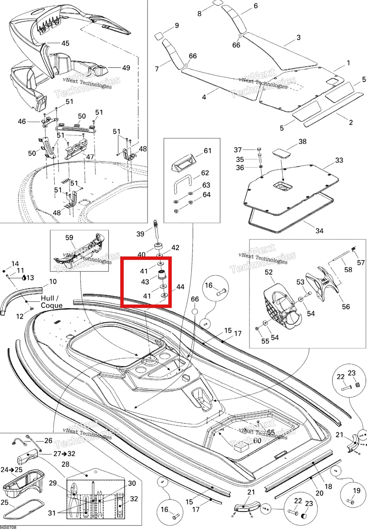 Деталь 291001089 на схеме узла 2007 Sea-Doo 3D 947 DI Body