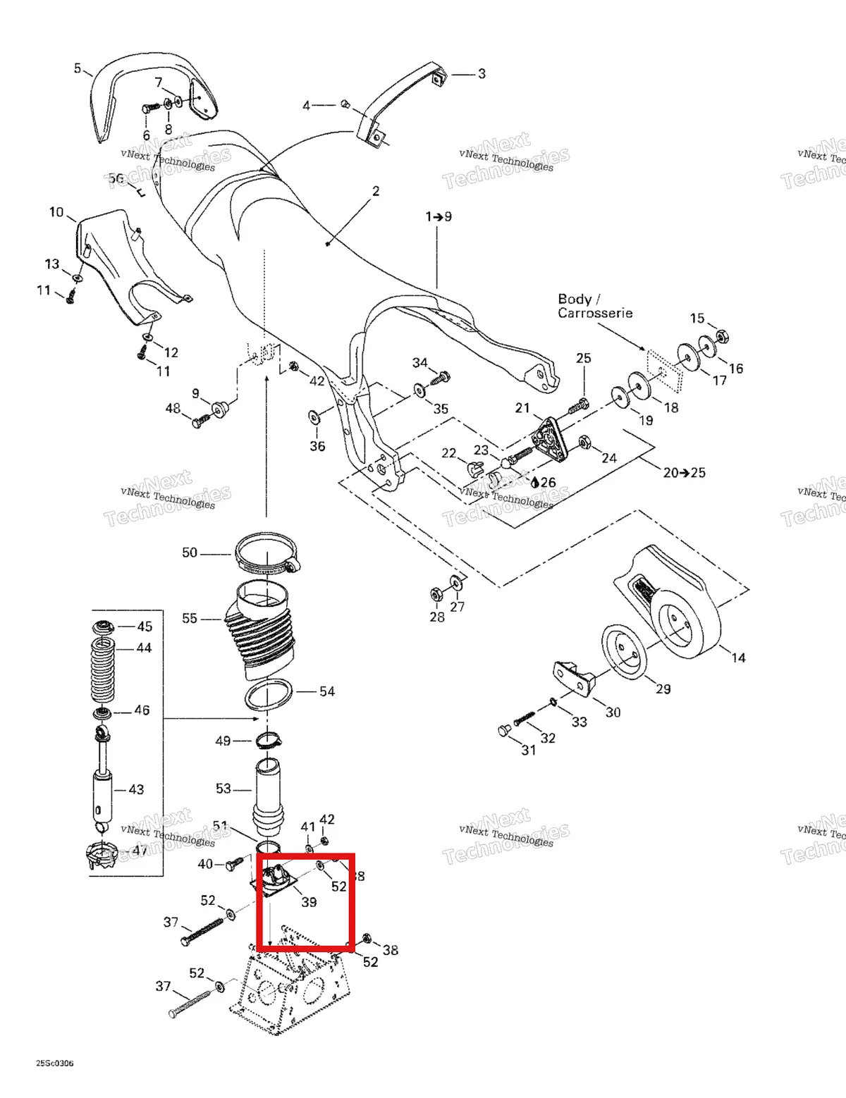 Деталь 291001201 на схеме узла 2003 Sea-Doo XP DI, 6130/6131 Seat