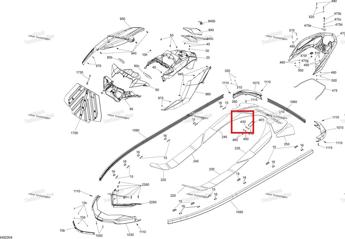 Схема применяемости: Чёрный Finition пластина Sea-Doo RXP (2016) (291001386)