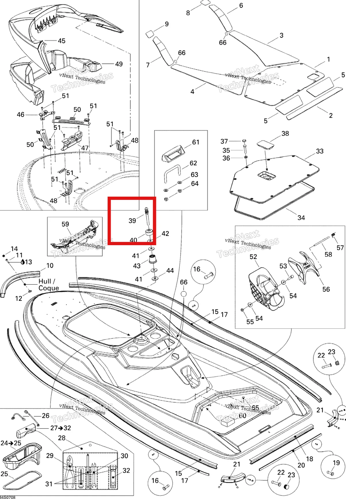 Деталь 291002040 на схеме узла 2007 Sea-Doo 3D 947 DI Body