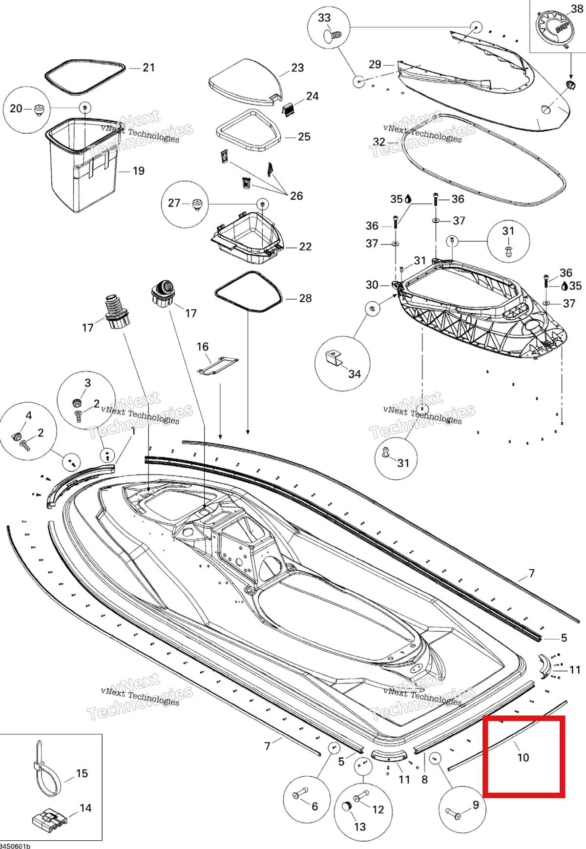 Деталь 291002111 на схеме узла 2006 Sea-Doo RXP Body 2