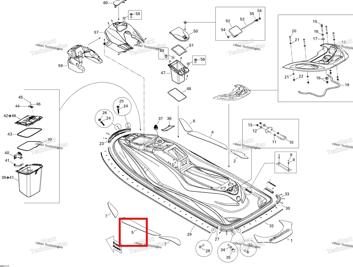 Деталь 291002358 на схеме узла 2011 Sea-Doo GTS Pro 130 Body