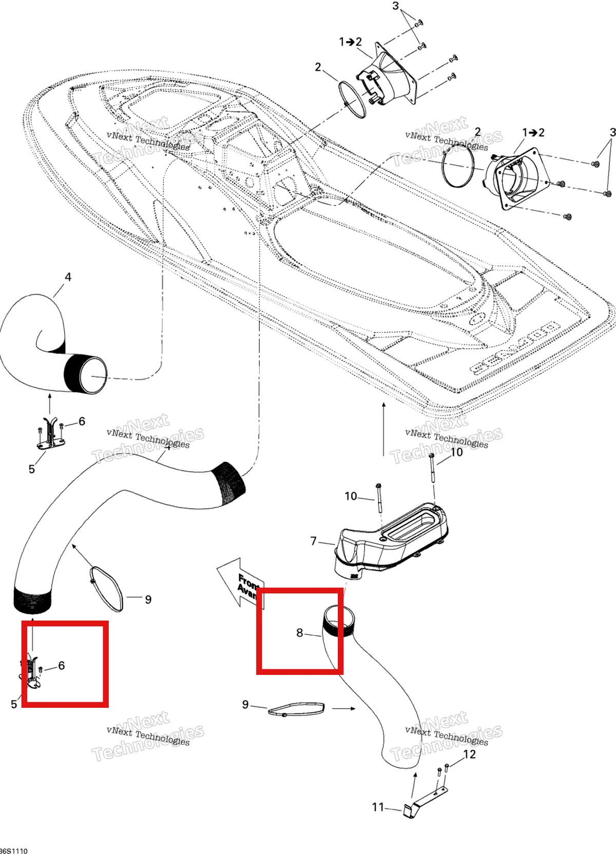 Деталь 291002544 на схеме узла 2011 Sea-Doo RXP-X 255 & RS Ventilation
