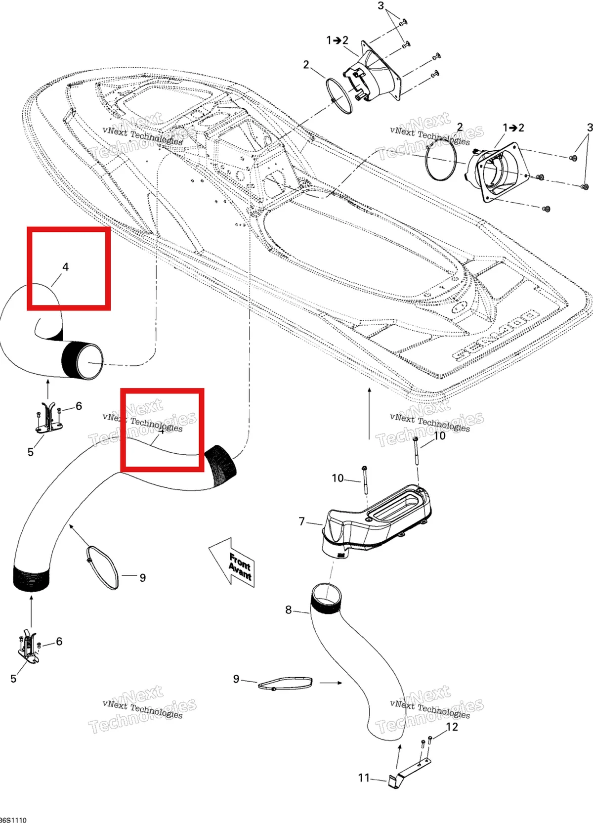 Деталь 291002549 на схеме узла 2011 Sea-Doo RXP-X 255 & RS Ventilation