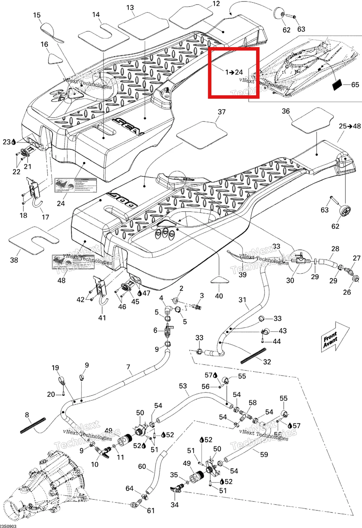 Деталь 291002637 на схеме узла 2009 Sea-Doo Wake PRO 215 Ballast Tank