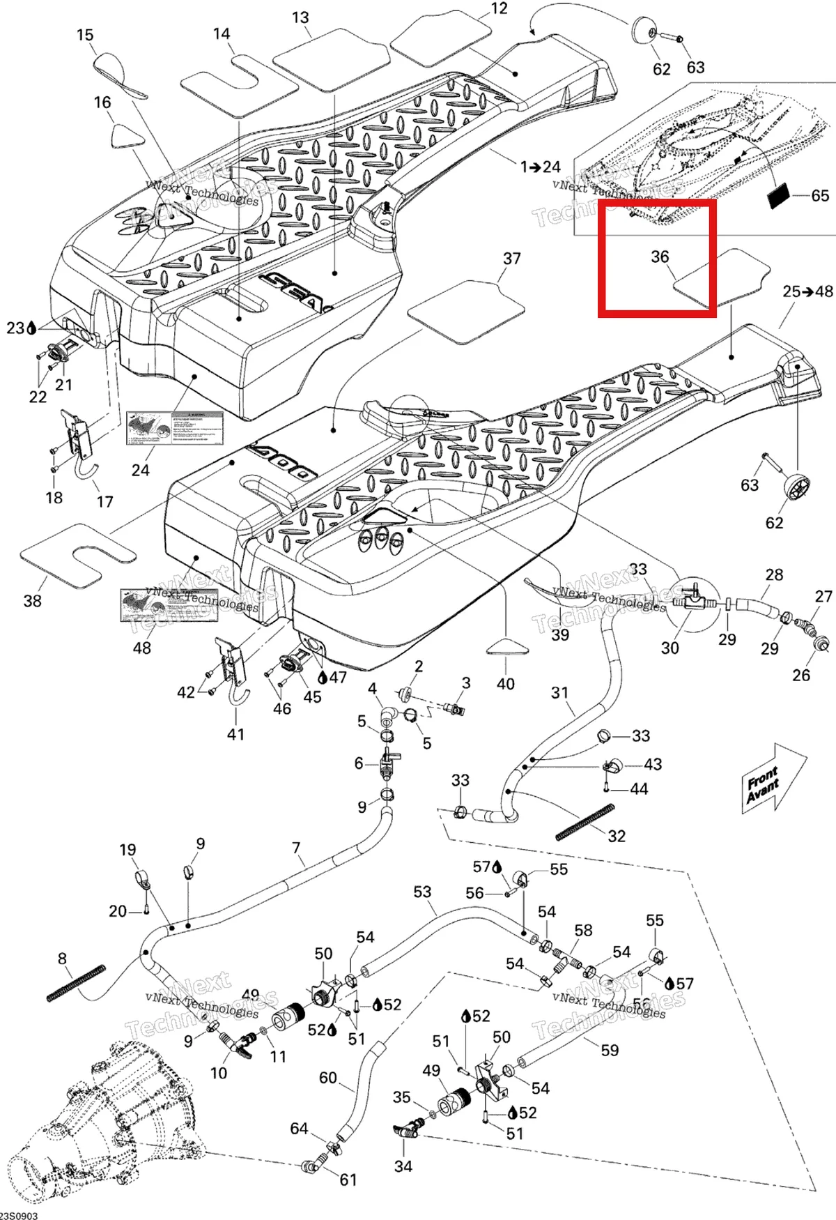 Деталь 291002652 на схеме узла 2009 Sea-Doo Wake PRO 215 Ballast Tank
