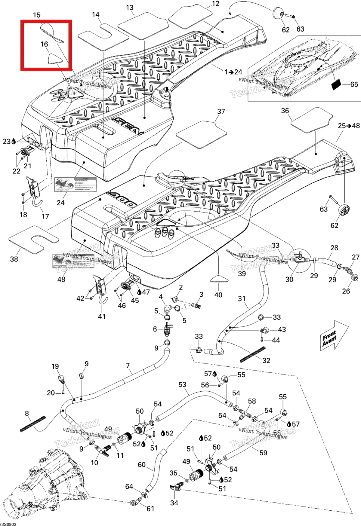 Деталь 291002664 на схеме узла 2009 Sea-Doo Wake PRO 215 Ballast Tank