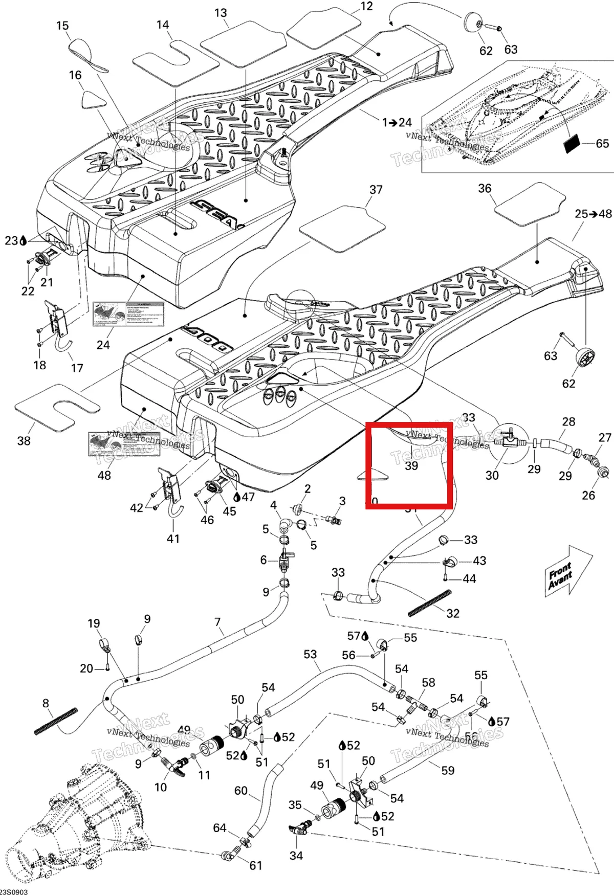 Деталь 291002665 на схеме узла 2009 Sea-Doo Wake PRO 215 Ballast Tank